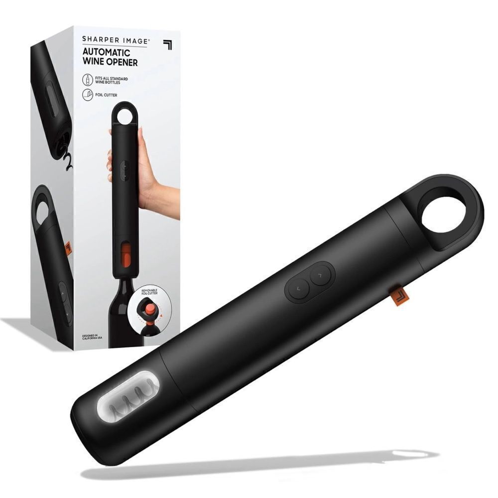 Sharper Image Automatic Universal Portable Wine Bottle Opener with Cutter NIB